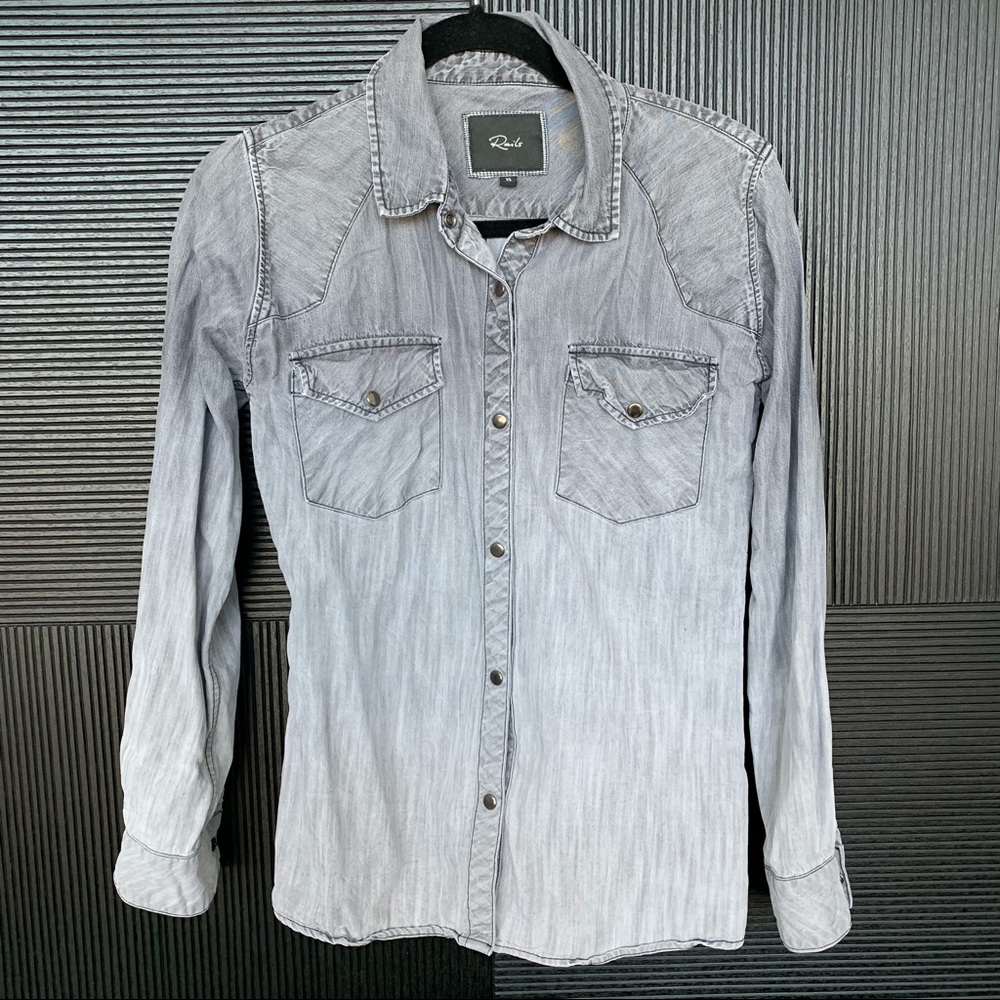 Rails Grey Gradient Button Down Top - image 1